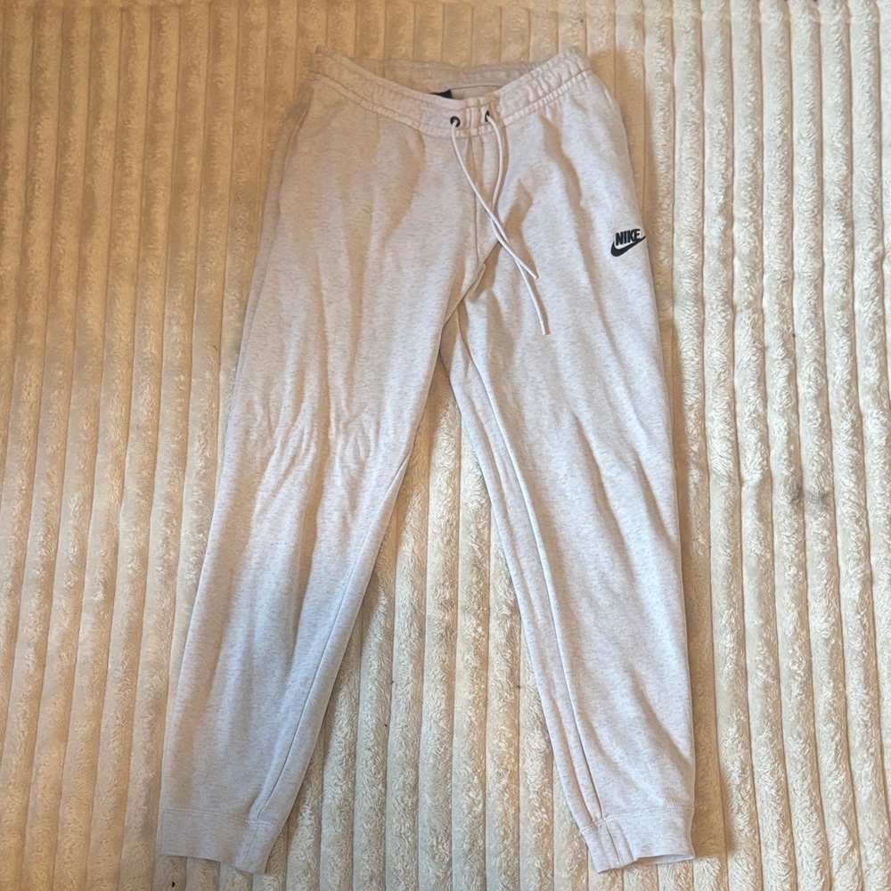 Nike Light Gray Joggers with Logo